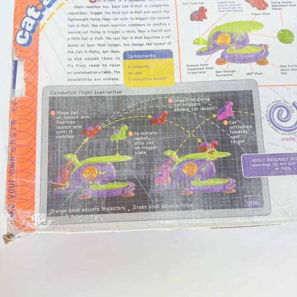 Cat-A-Pult Complete Game 2001 HandsOnToys Flying Cats Chain Reaction Toy